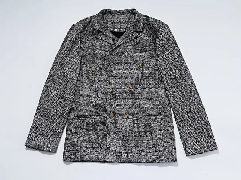 Slim Fit Plaid Blazer Jacket for Men, Double-Breasted