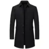 Thick Woolen Lapel Men’s Coat with Velvet Lining Pockets