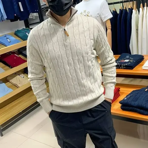 Warmth-Retaining Men’s Thermal Knit Top Half Zip Long Sleeve Warmth-Retaining Men’s Thermal Knit Top Half Zip Long Sleeve