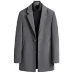 Thick Winter Warmth Men’s Single-Breasted Wool Overcoat