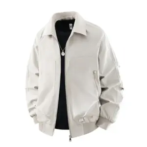 Relaxed Fit Pilot Jacket for Men with Zip Pockets