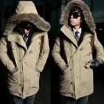 Men’s Hooded Cotton Parka Winter Overcoat with Pockets