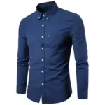 Slim Fit Korean Style Dress Shirt for Men Long Sleeve