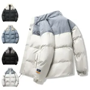 Thickened Men’s Winter Down Coat with Stand-Up Collar
