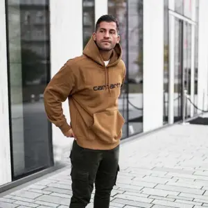 Embroidered Hooded Sweatshirt with Plus Velvet Thickness