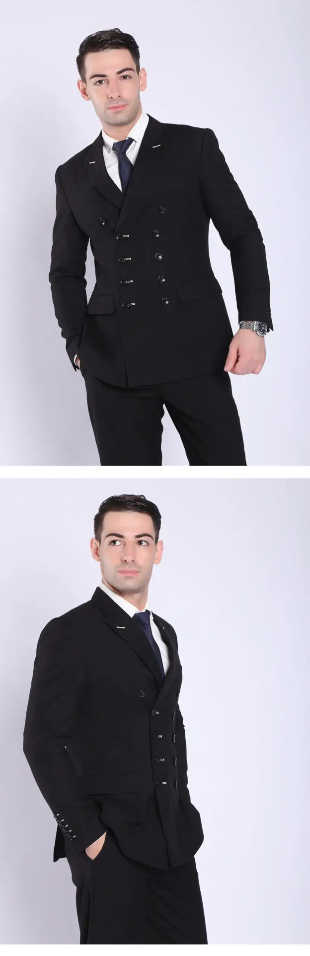 Professional Men’s Business Suit Set in Black, Navy & Grey, S-4 XL Professional Men’s Business Suit Set in Black, Navy & Grey, S-4 XL