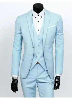 Custom Men’s Suit with Cotton Fabric & Buckled Placket Custom Men’s Suit with Cotton Fabric & Buckled Placket