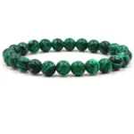 1250331859581.webp Classic Black Matte Green Malachite Bracelets Suitable Women Men Elastic Strand Jewelry