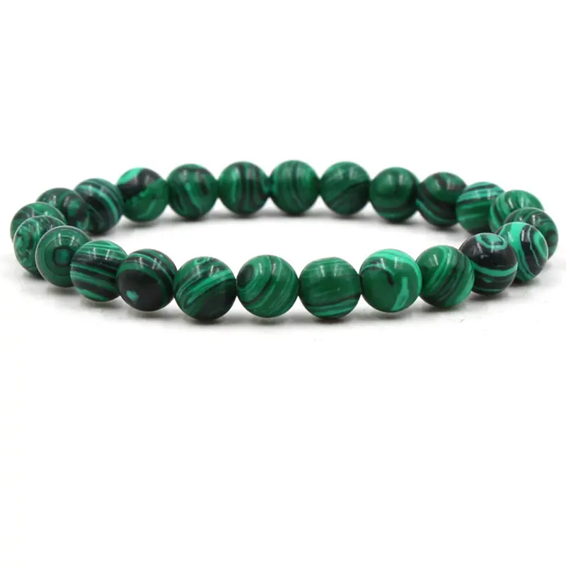 Classic Black Matte Green Malachite Bracelets Suitable Women Men Elastic Strand Jewelry Classic Black Matte Green Malachite Bracelets Suitable Women Men Elastic Strand Jewelry
