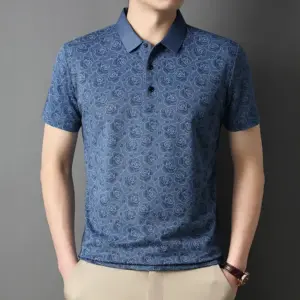 Summer Men's Printed Short-Sleeve Polo Shirt