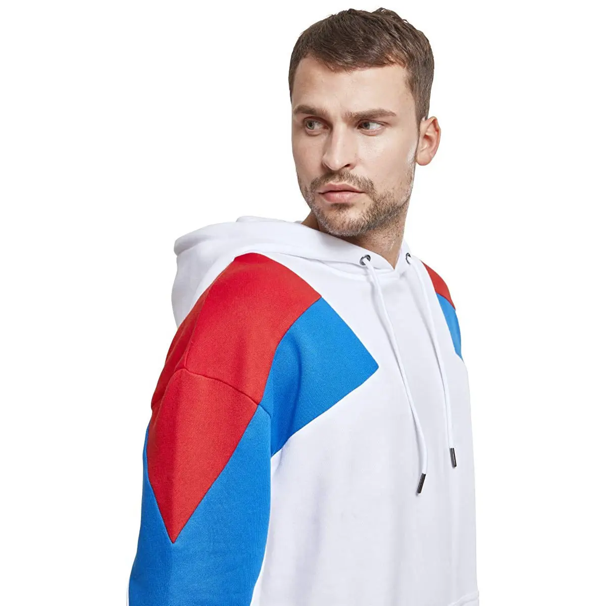 Non-Iron Men’s Color Block Round Neck Hoodie (White/Black) Non-Iron Men’s Color Block Round Neck Hoodie (White/Black)