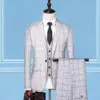 Professional Cotton-Blend Checkered 3-Piece Suit for Men Professional Cotton-Blend Checkered 3-Piece Suit for Men