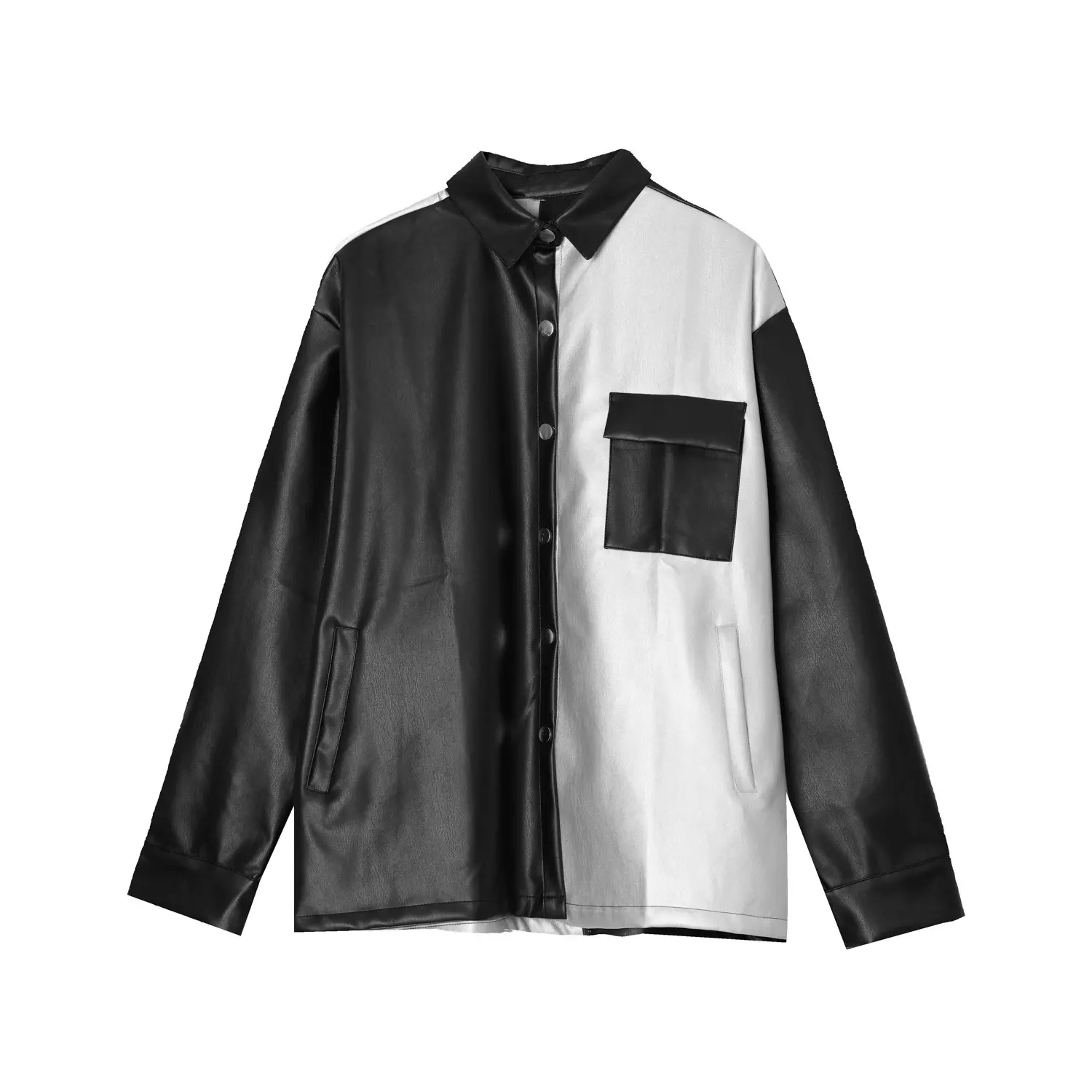 Retro Style PU Leather Jacket for Men, Green Black Retro Style PU Leather Jacket for Men, Green Black