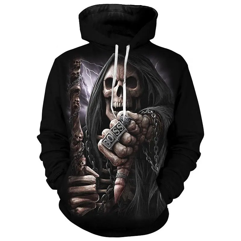 Skull Print Sweatshirt Men'S Long Sleeve Pullover Sweatshirt Skull Print Sweatshirt Men'S Long Sleeve Pullover Sweatshirt