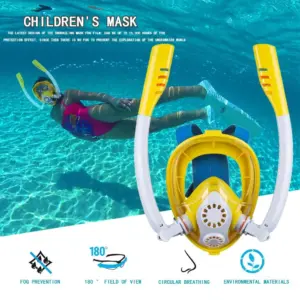 Anti-Fog Full Face Snorkeling Mask with Dual Air Tubes