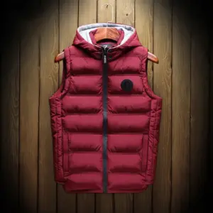 Thick Cotton Warmth Men’s Plus Size Waistcoat with Zip Placket