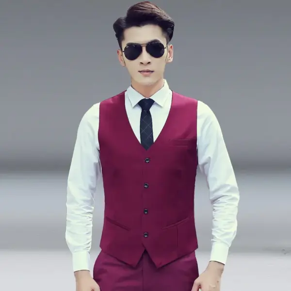 Wrinkle-Resistant Men’s Work Suit Vest in Viscose Blend