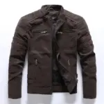 Men PU Leather Jacket with Green, Black, Brown Sizes L-4 XL