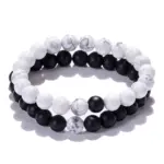 1799767222708.webp Classic Black Matte Green Malachite Bracelets Suitable Women Men Elastic Strand Jewelry