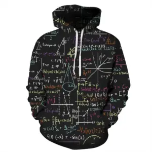 Loose Fit Black Men’s Hooded Sweatshirt Long Sleeve Polyester