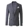 Slim Fit Men’s Blazer Stand Collar Cotton for Casual Wear Slim Fit Men’s Blazer Stand Collar Cotton for Casual Wear