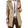 Men's Mid-Length Trench Coat for Daily Layering Coverage