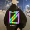 Reflective Visibility Loose-Fit Casual Sweatshirt for Men