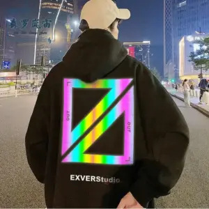 Reflective Visibility Loose-Fit Casual Sweatshirt for Men