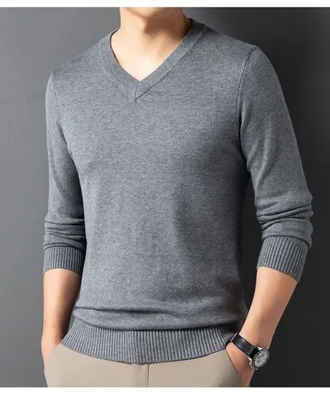 SpringAutumn Sweater V-Neck Top Men's