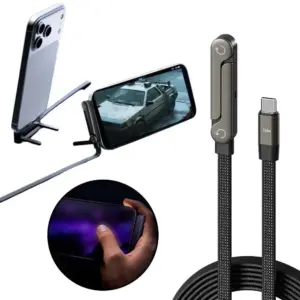 240 W Fast Charging USB-C Data Cable with Foldable Holder