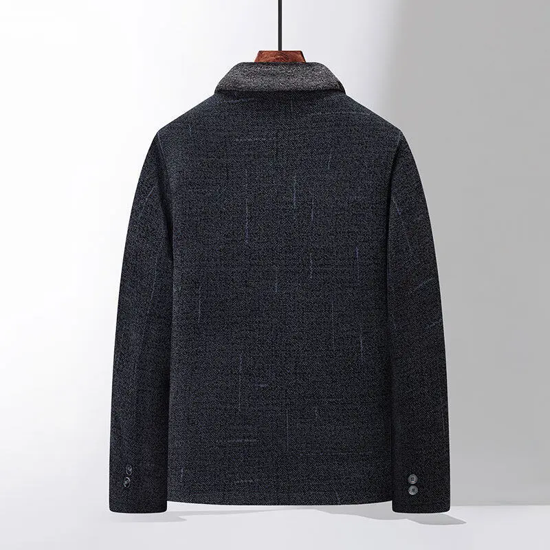 Thick Fleece-Lined Cotton-Padded Coat for Elderly, Woolen Thick Fleece-Lined Cotton-Padded Coat for Elderly, Woolen