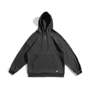 Embroidered Cotton Hoodie Sweatshirt (No Liner)