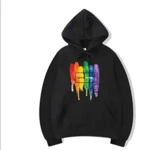 Pride LGBT Full Cotton Fleece Hoodie for Men - Love Wins