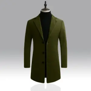 Men's Long Trench Coat with Extended Coverage