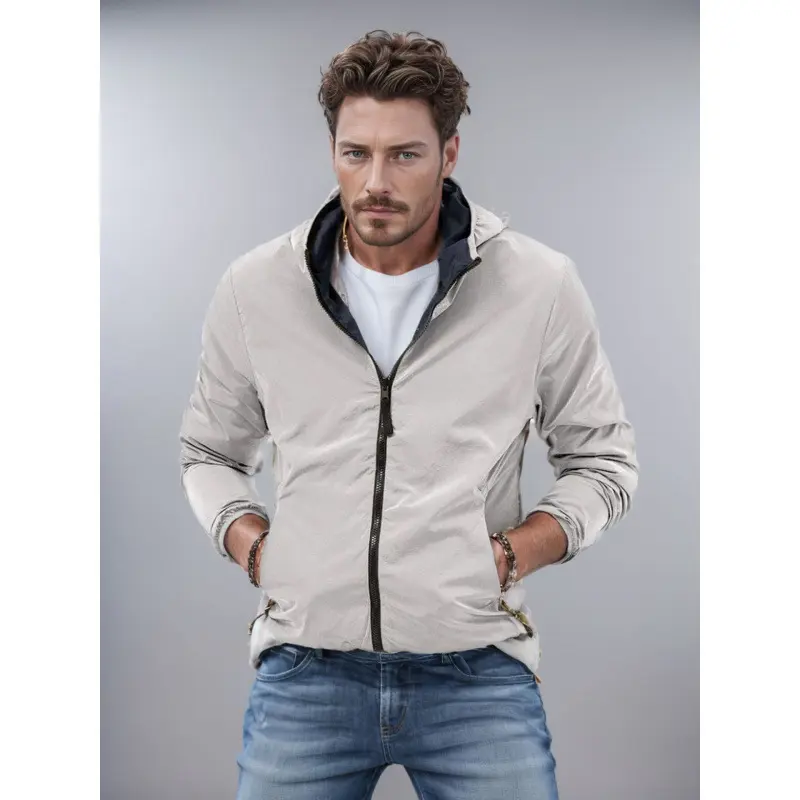 Reversible Men’s Zipper Coat for Loose Fit, 2-Way Colors Reversible Men’s Zipper Coat for Loose Fit, 2-Way Colors