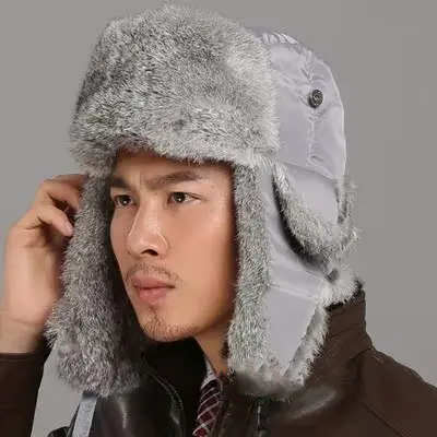 Warm Rabbit Fur Hat for Men & Women, Waterproof Skiing Warm Rabbit Fur Hat for Men & Women, Waterproof Skiing