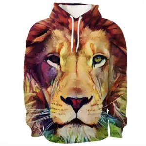 3 D Printed Couples Hooded Sweatshirt for Men - Polyester