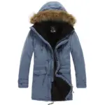 Men’s Hooded Cotton Parka Winter Overcoat with Pockets