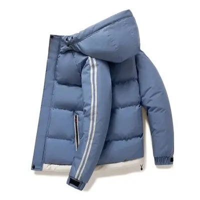 Warm Men’s Plus Size Padded Coat with Hood, Winter Korean Style Warm Men’s Plus Size Padded Coat with Hood, Winter Korean Style