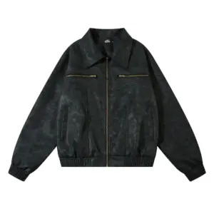 Vintage Distressed Leather Jacket For Men