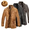 Men’s Cowhide Leather Trench Coat with Long 350 in Length