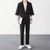 Summer-Ready Korean Style Short-Sleeve Blazer Suit