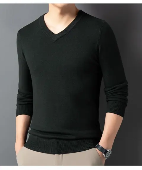 SpringAutumn Sweater V-Neck Top Men's