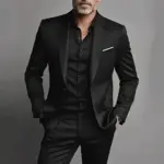 Slim Fit Men’s Business-Casual 2-Piece Suit Set, Regular
