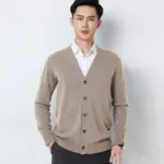 343e1117-a604-4dad-bb1a-7003c4471c4d.webp Slim Fit Long Sleeve Knit Jacket for Men - Polyester