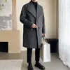 Warmth-Boosting Men’s Woolen Coat with Cotton Padding