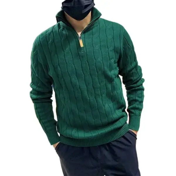 Warmth-Retaining Men’s Thermal Knit Top Half Zip Long Sleeve Warmth-Retaining Men’s Thermal Knit Top Half Zip Long Sleeve