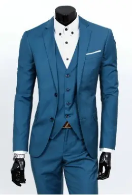 Custom Men’s Suit with Cotton Fabric & Buckled Placket Custom Men’s Suit with Cotton Fabric & Buckled Placket