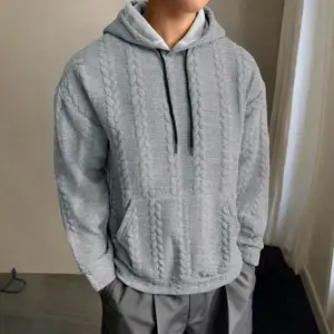 Pullover Hoodie Men’s Cotton Long-Sleeve Slim Fit Sweatshirt