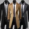 Weather-Ready Men’s Trench Coat with Double-Breasted Lapel